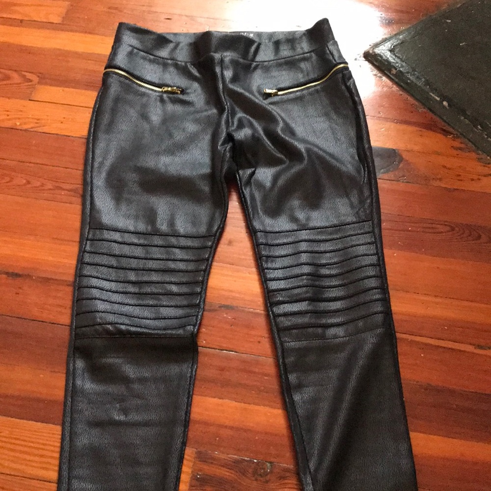 Black pleather leggings